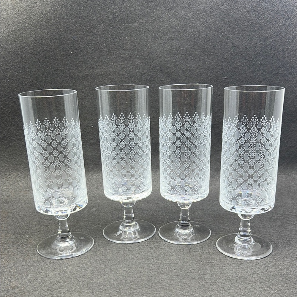 Rosenthal Romance Pattern Crystal Glassware Set Of Four